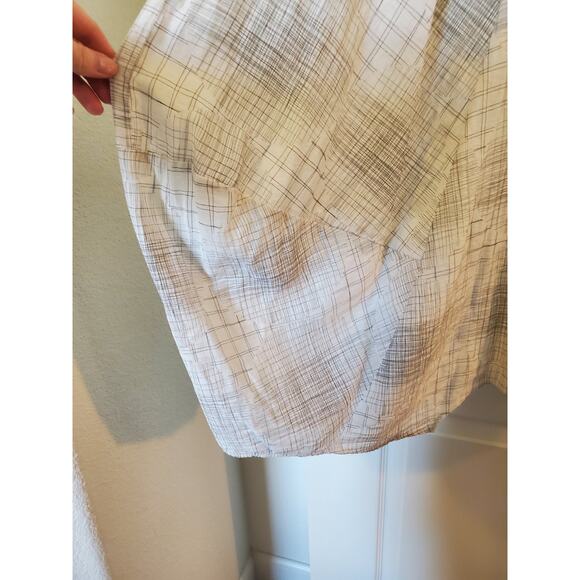 Deca de Vous a Nous Paris White Geometric Lines Lagenlook Midi Dress, Size Small - Picture 6 of 13